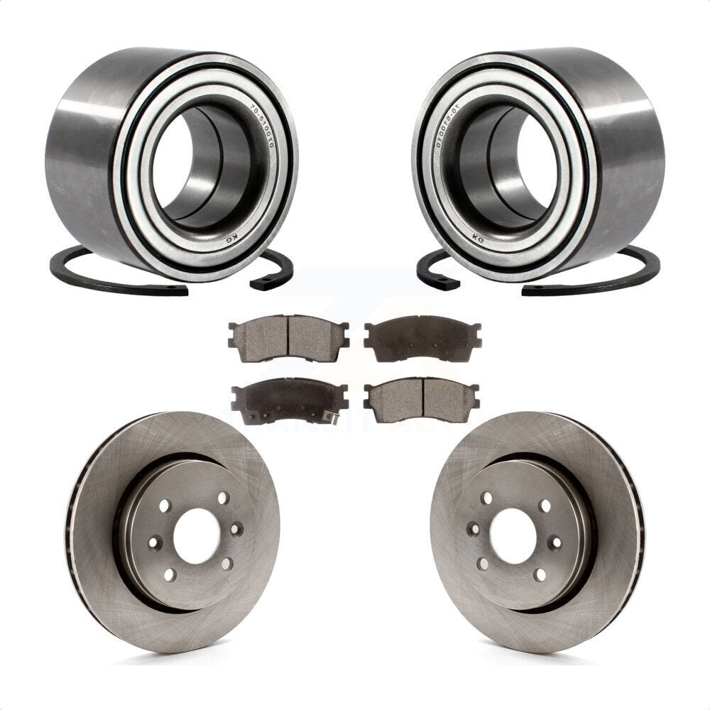 Front Wheel Bearing With Disc Brake Rotors And Ceramic Pads Kit For Kia Spectra KBB-100024 by Transit Auto