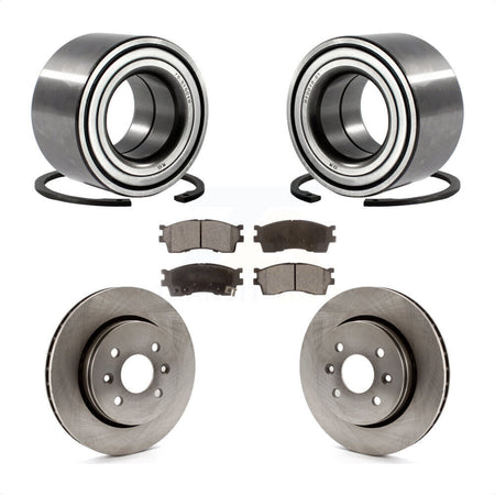 Front Wheel Bearing With Disc Brake Rotors And Ceramic Pads Kit For Kia Spectra KBB-100024 by Transit Auto