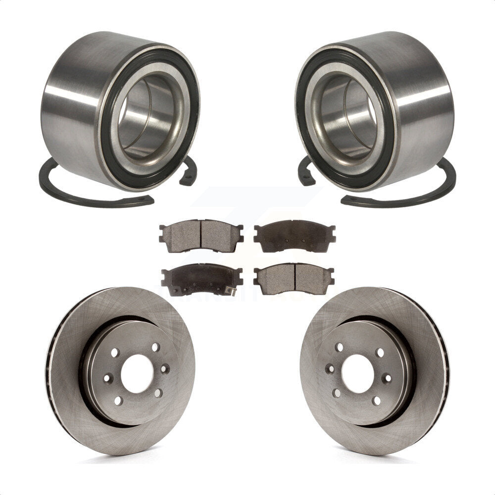 Front Wheel Bearing With Disc Brake Rotors And Ceramic Pads Kit For Kia Spectra KBB-100040 by Transit Auto