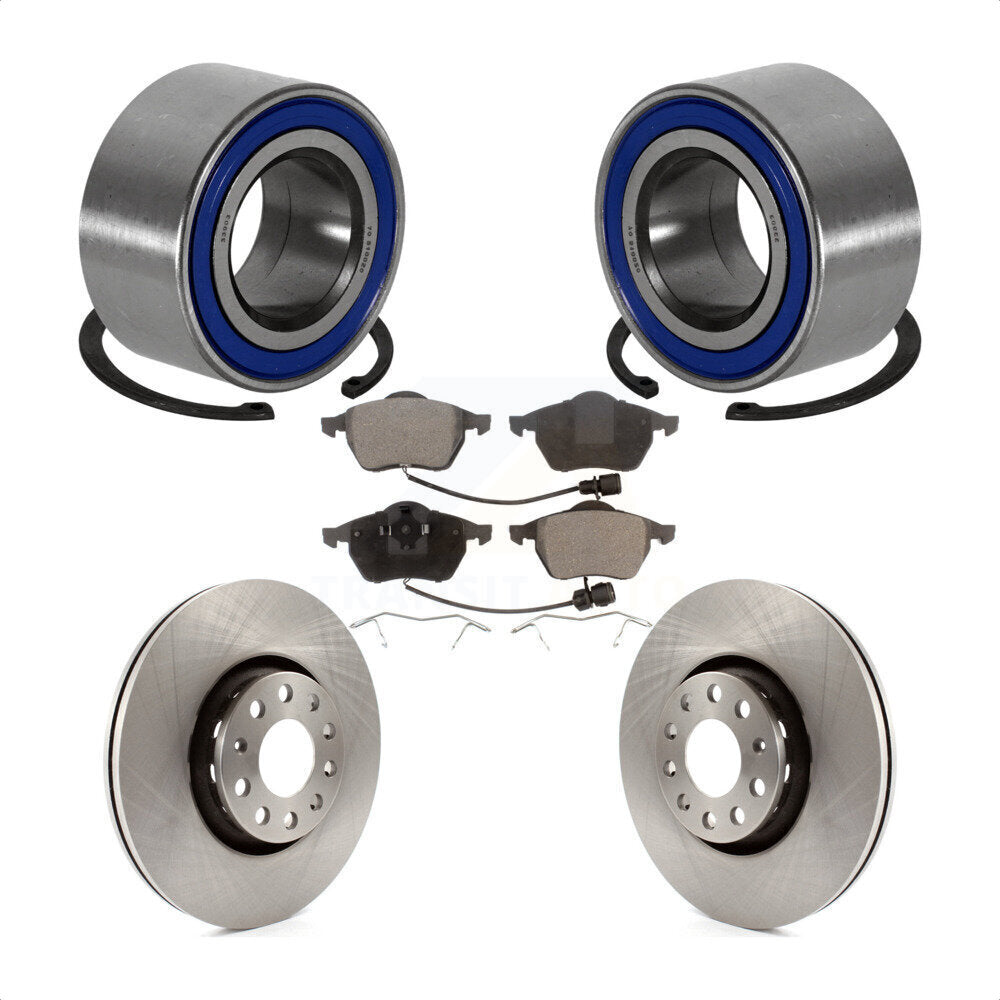 Front Wheel Bearing With Disc Brake Rotors And Ceramic Pads Kit For 1999 Audi A8 2nd Design KBB-100057 by Transit Auto