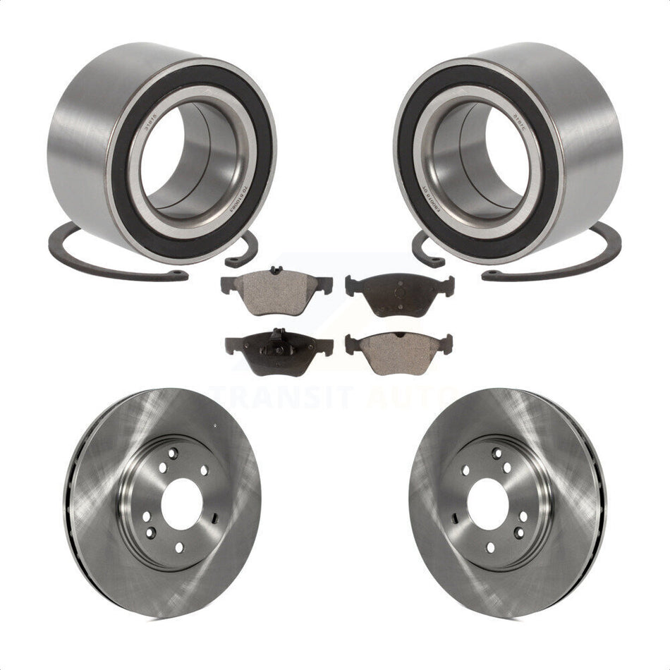 Front Wheel Bearing With Disc Brake Rotors And Ceramic Pads Kit For 2003 Mercedes-Benz E320 4Matic with Wagon KBB-100202 by Transit Auto