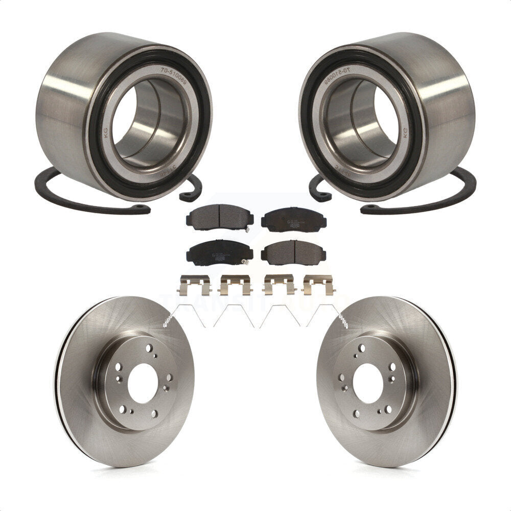 Front Wheel Bearing With Disc Brake Rotors And Ceramic Pads Kit For Honda Civic KBB-100226 by Transit Auto