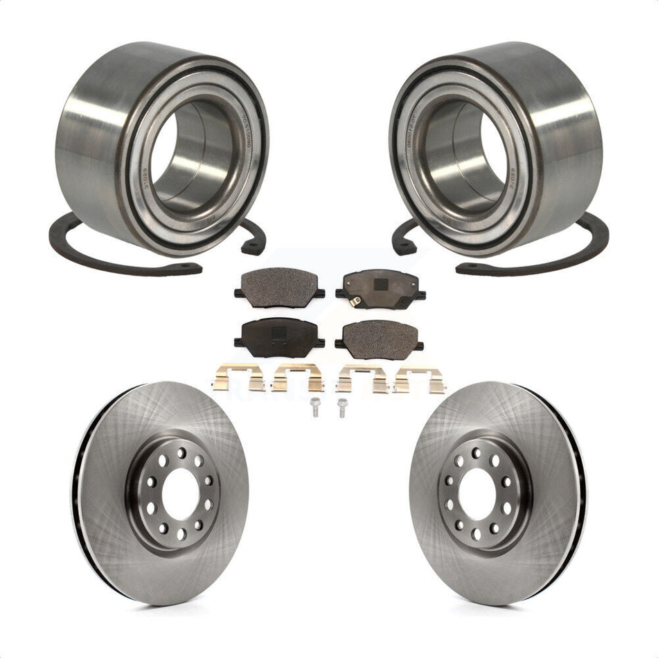 Front Wheel Bearing With Disc Brake Rotors And Ceramic Pads Kit For 2018-2019 Jeep Compass KBB-100233 by Transit Auto