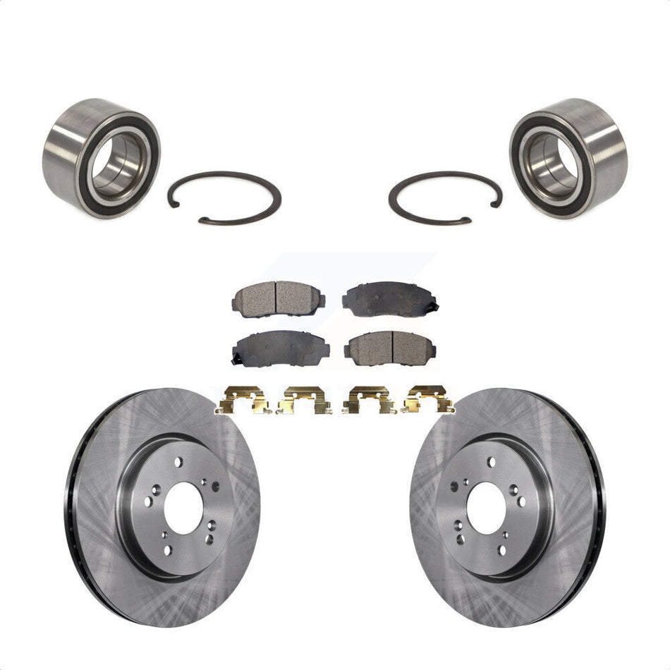 Front Wheel Bearing With Disc Brake Rotors And Ceramic Pads Kit For Honda CR-V Acura RDX KBB-100238 by Transit Auto
