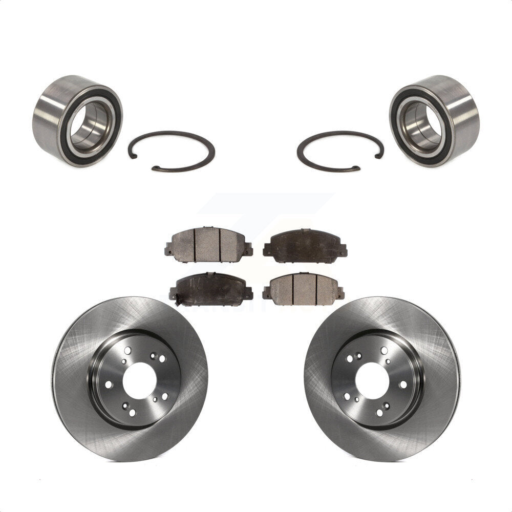 Front Wheel Bearing With Disc Brake Rotors And Ceramic Pads Kit For 2016-2022 Honda HR-V KBB-100239 by Transit Auto