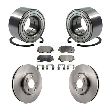Front Wheel Bearing With Disc Brake Rotors And Ceramic Pads Kit For 2015 Hyundai Veloster Tech RE FLEX SE KBB-100245 by Transit Auto