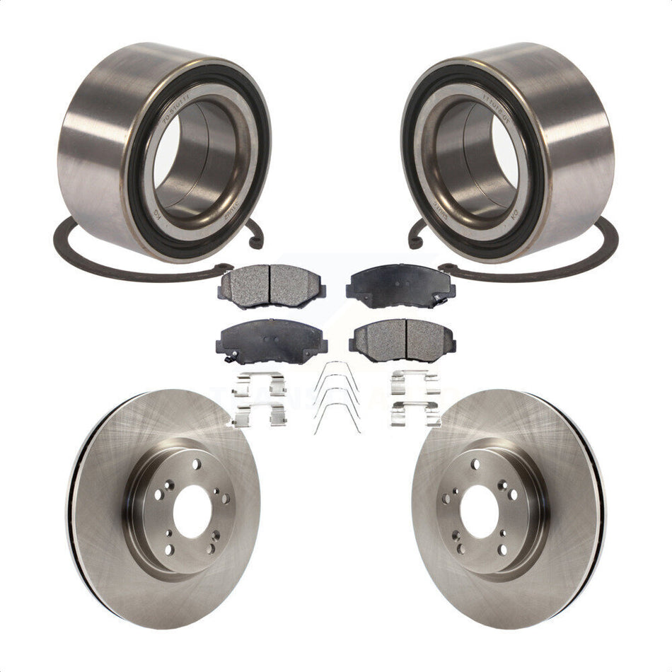 Front Wheel Bearing With Disc Brake Rotors And Ceramic Pads Kit For Honda Civic Acura ILX KBB-100300 by Transit Auto
