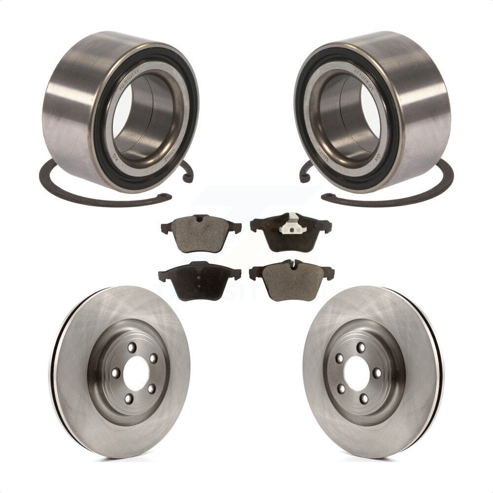 Front Wheel Bearing With Disc Brake Rotors And Ceramic Pads Kit For 2015-2015 Jaguar XF XK KBB-100302 by Transit Auto
