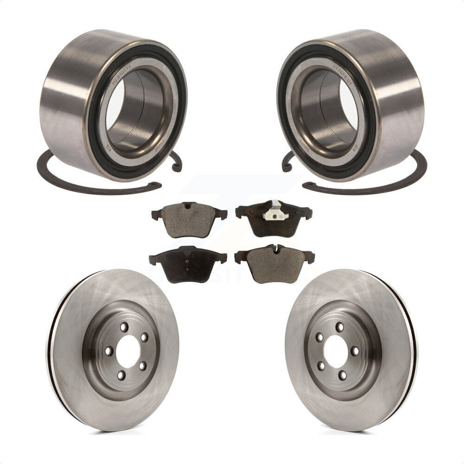 Front Wheel Bearing With Disc Brake Rotors And Ceramic Pads Kit For 2015-2015 Jaguar XF XK KBB-100302 by Transit Auto
