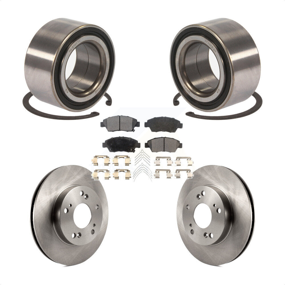 Front Wheel Bearing With Disc Brake Rotors And Ceramic Pads Kit For 2015 Acura ILX 1.5L KBB-100303 by Transit Auto