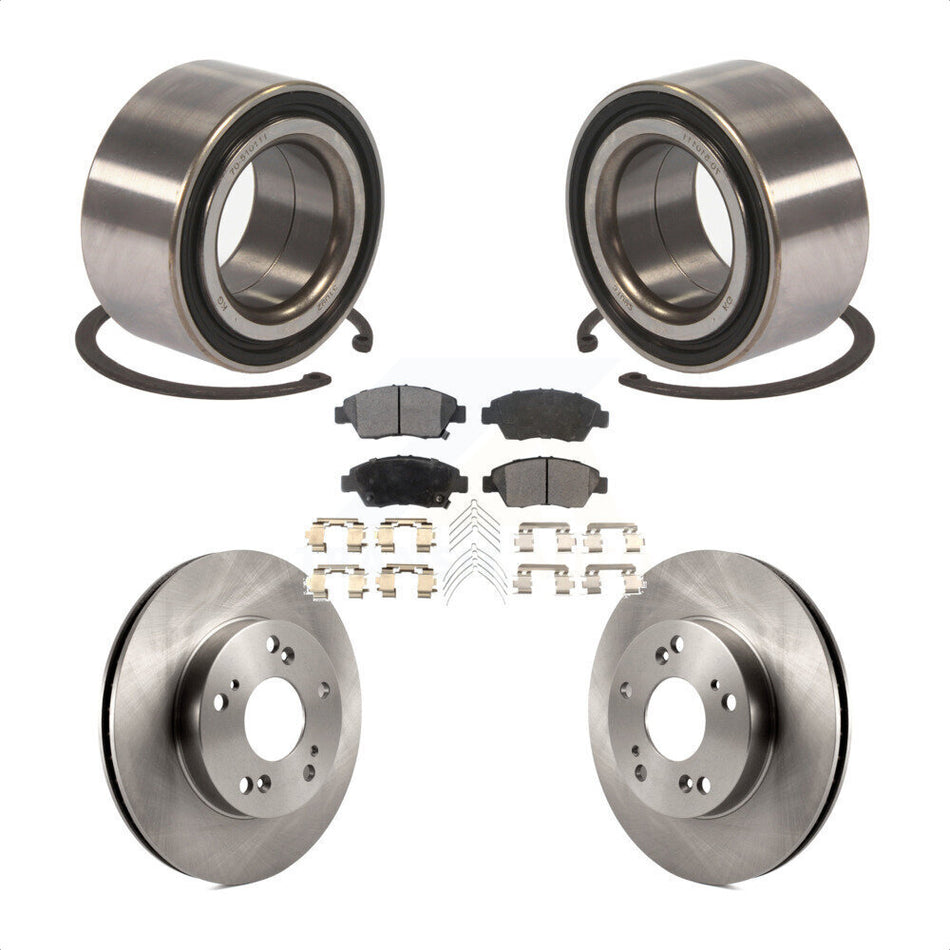 Front Wheel Bearing With Disc Brake Rotors And Ceramic Pads Kit For 2015 Acura ILX 1.5L KBB-100303 by Transit Auto