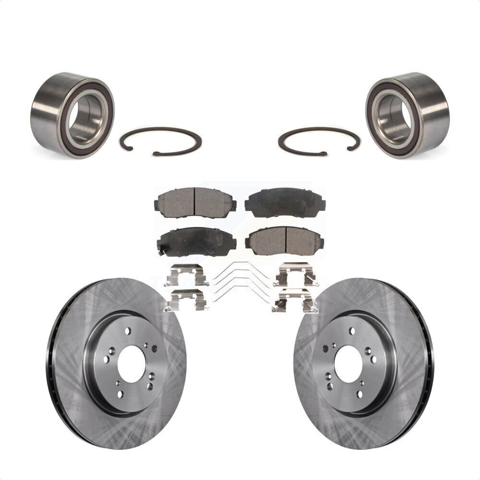 Front Wheel Bearing With Disc Brake Rotors And Ceramic Pads Kit For 2012-2016 Honda CR-V AWD KBB-100318 by Transit Auto