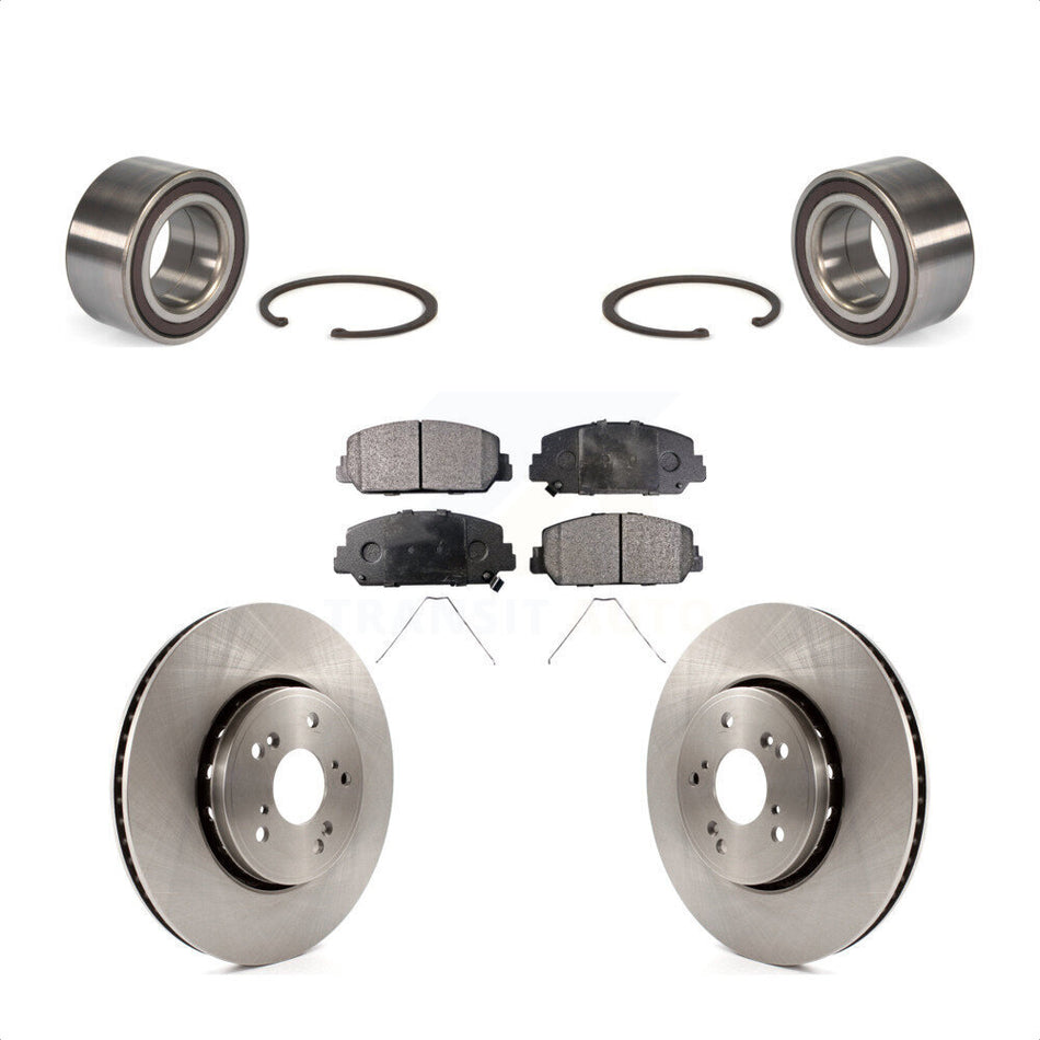 Front Wheel Bearing With Disc Brake Rotors And Ceramic Pads Kit For 2013-2018 Acura RDX KBB-100319 by Transit Auto