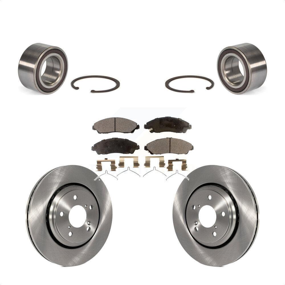 Front Wheel Bearing With Disc Brake Rotors And Ceramic Pads Kit For 2017-2018 Acura MDX KBB-100321 by Transit Auto
