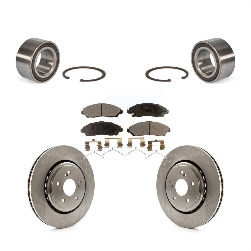 Front Wheel Bearing With Disc Brake Rotors And Ceramic Pads Kit For 2014-2016 Acura MDX KBB-100322 by Transit Auto