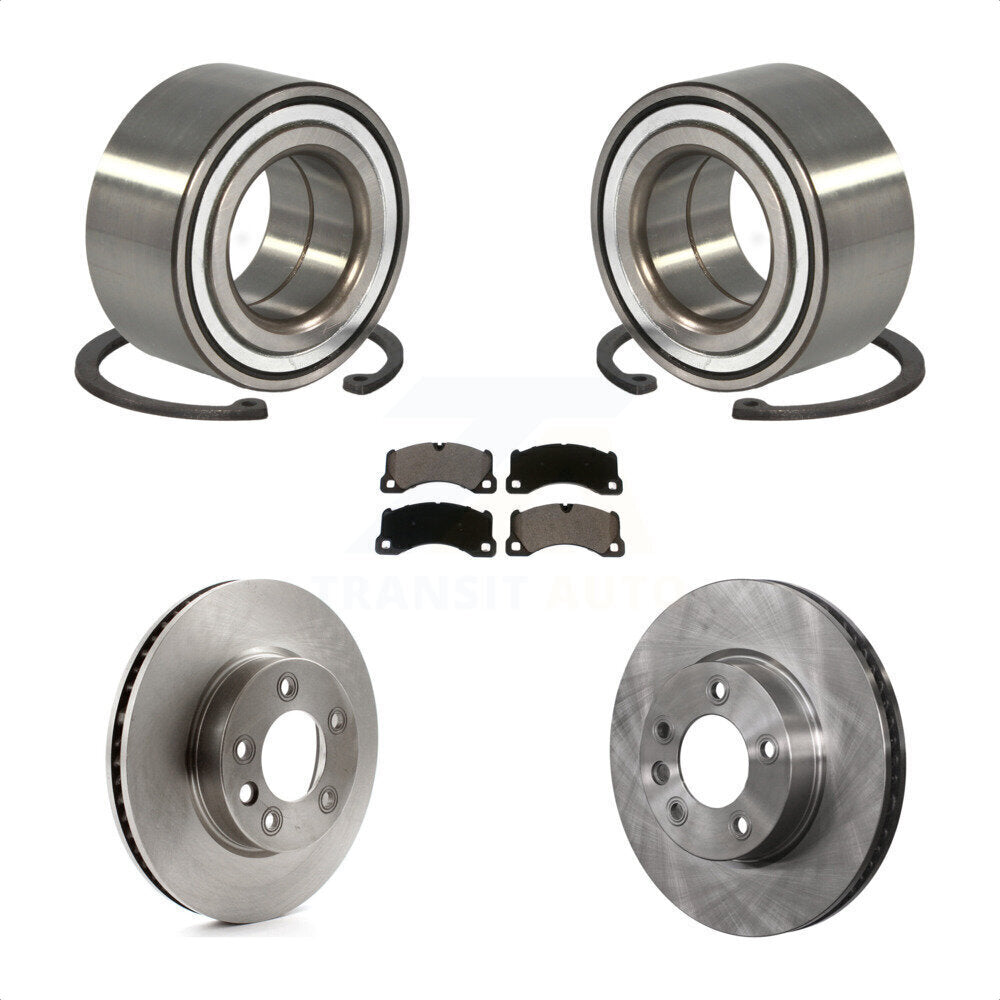 Front Wheel Bearing With Disc Brake Rotors And Ceramic Pads Kit For 2016-2017 Volkswagen Touareg KBB-100362 by Transit Auto