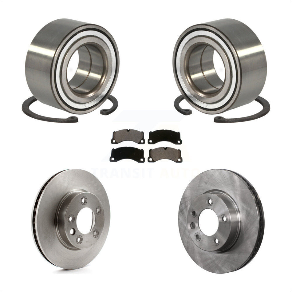 Front Wheel Bearing With Disc Brake Rotors And Ceramic Pads Kit For 2016-2017 Volkswagen Touareg KBB-100362 by Transit Auto