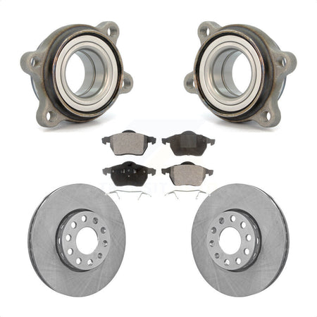 Front Hub Bearing Assembly With Disc Brake Rotors And Ceramic Pads Kit For Audi A4 Quattro A6 288mm Diameter Rotor KBB-100365 by Transit Auto
