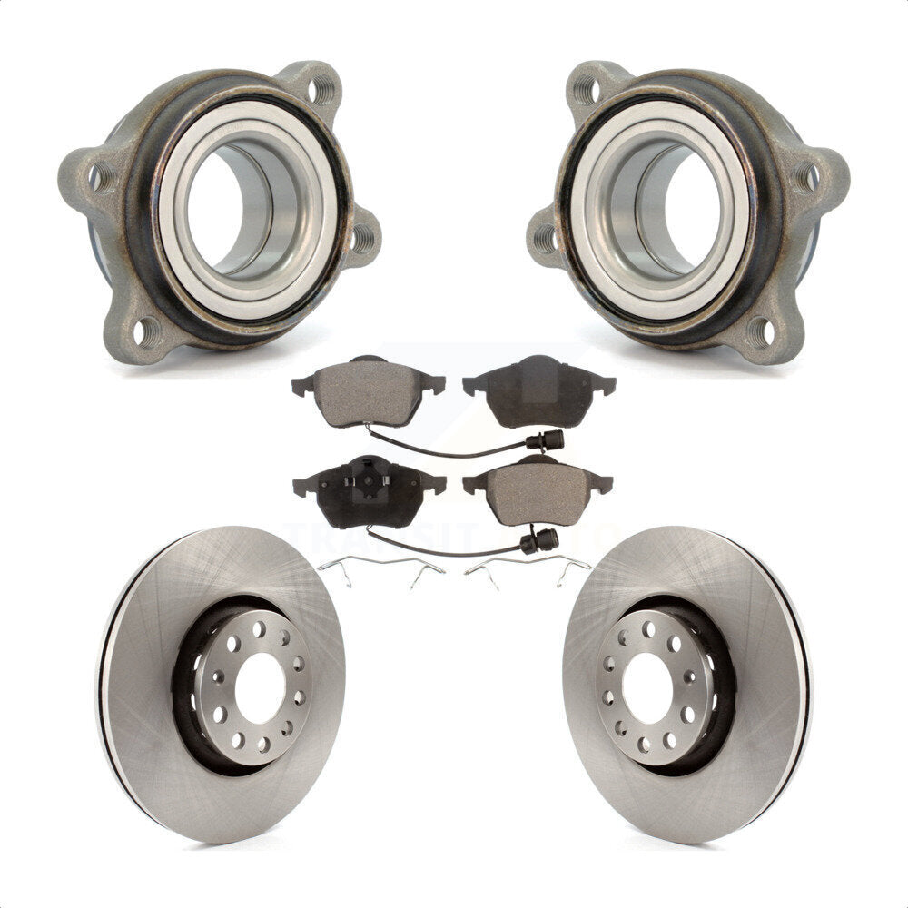 Front Hub Bearing Assembly With Disc Brake Rotors And Ceramic Pads Kit For 1999-1999 Audi A8 Quattro KBB-100367 by Transit Auto