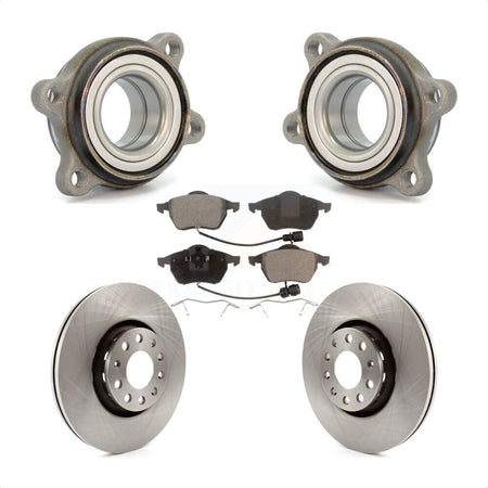 Front Hub Bearing Assembly With Disc Brake Rotors And Ceramic Pads Kit For 1999-1999 Audi A8 Quattro KBB-100367 by Transit Auto