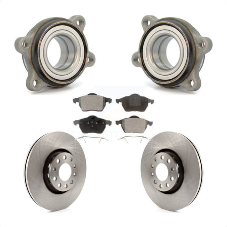 Front Hub Bearing Assembly With Disc Brake Rotors And Ceramic Pads Kit For Audi A4 Quattro A6 S4 S6 KBB-100368 by Transit Auto