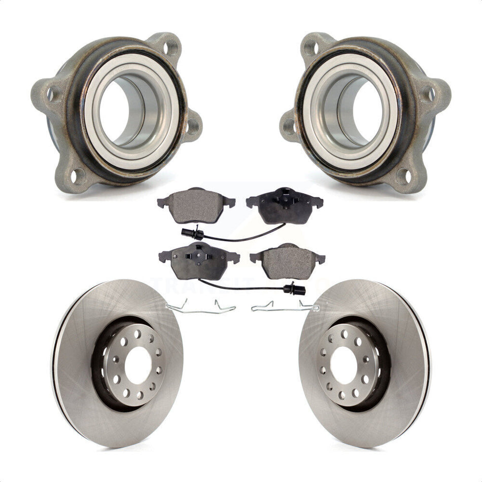Front Hub Bearing Assembly With Disc Brake Rotors And Ceramic Pads Kit For Audi A4 Quattro A6 S4 S6 KBB-100369 by Transit Auto