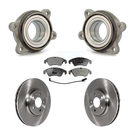 Front Hub Bearing Assembly With Disc Brake Rotors And Ceramic Pads Kit For 2009 Audi A4 Sedan 85mm Pilot Diameter KBB-100375 by Transit Auto
