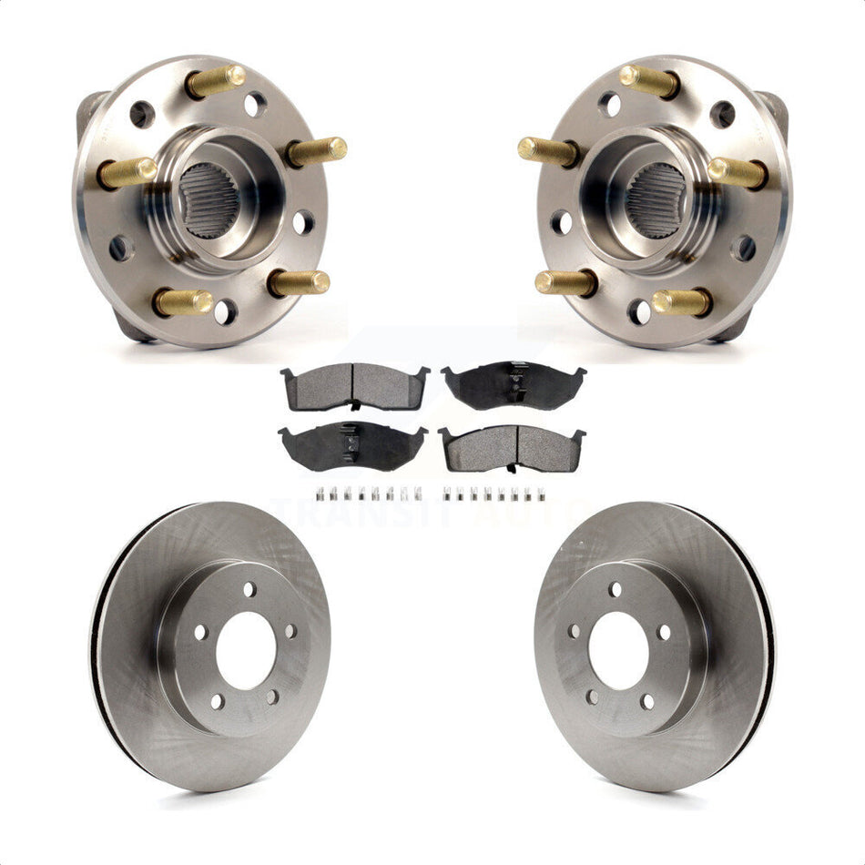 Front Hub Bearing Assembly With Disc Brake Rotors And Ceramic Pads Kit For Chrysler Dodge Intrepid Concorde LHS Eagle Vision New Yorker KBB-100403 by Transit Auto