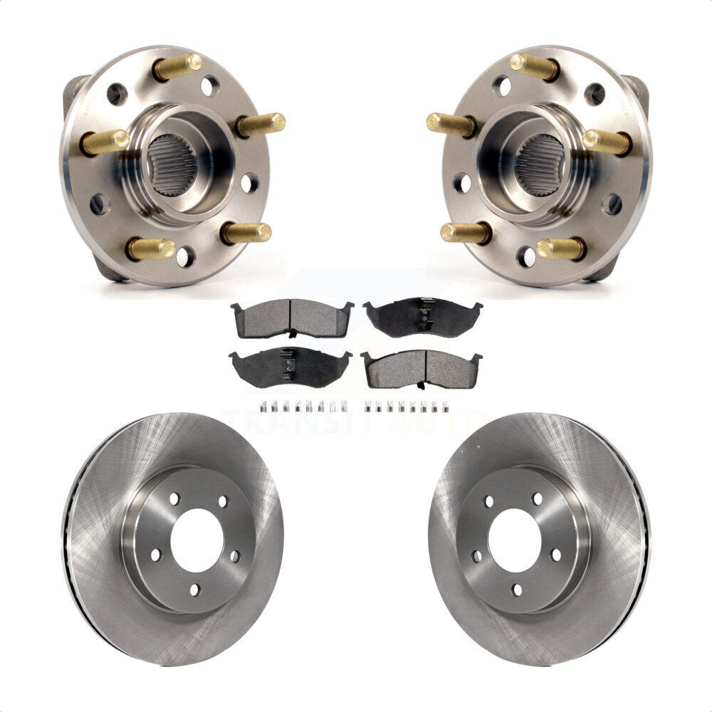 Front Hub Bearing Assembly With Disc Brake Rotors And Ceramic Pads Kit For Chrysler Dodge Intrepid 300M Concorde LHS KBB-100404 by Transit Auto