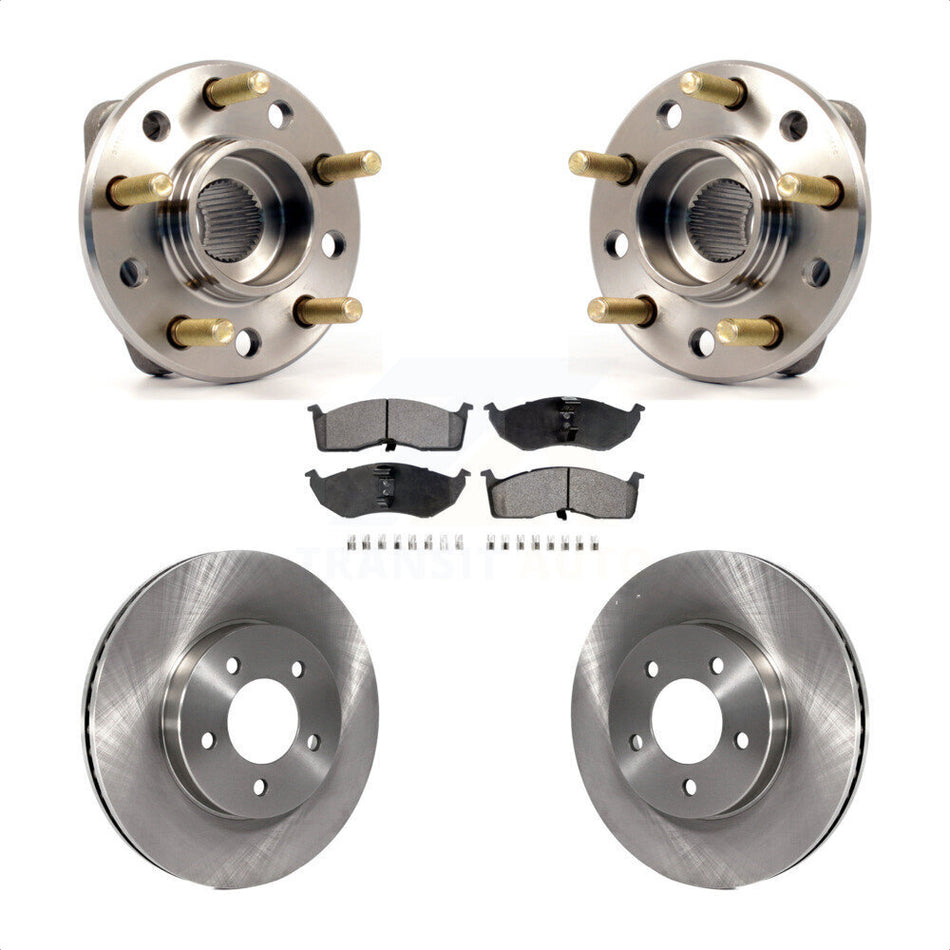 Front Hub Bearing Assembly With Disc Brake Rotors And Ceramic Pads Kit For Chrysler Dodge Intrepid 300M Concorde LHS KBB-100404 by Transit Auto