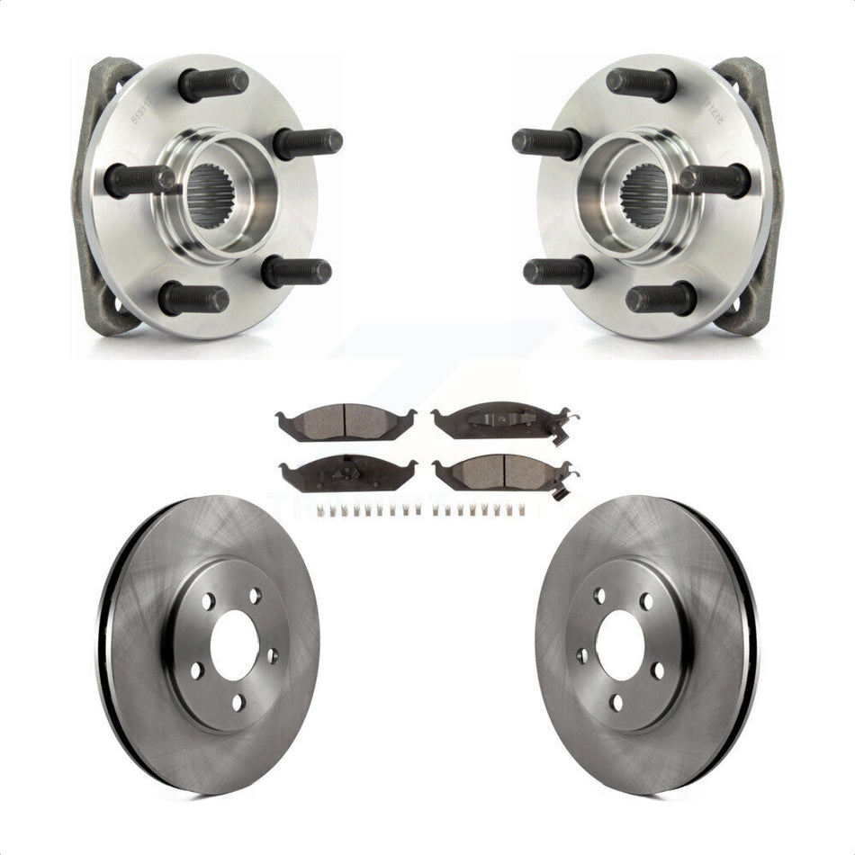 Front Hub Bearing Assembly With Disc Brake Rotors And Ceramic Pads Kit For Chrysler Sebring Dodge Stratus Cirrus Plymouth Breeze KBB-100411 by Transit Auto