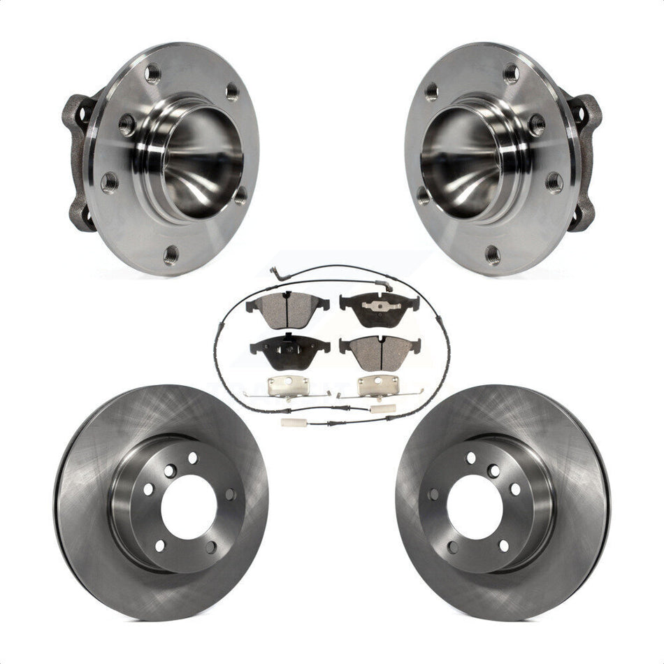Front Hub Bearing Assembly With Disc Brake Rotors And Ceramic Pads Kit For 2007 BMW 323i 312mm Diameter Rotor KBB-100564 by Transit Auto