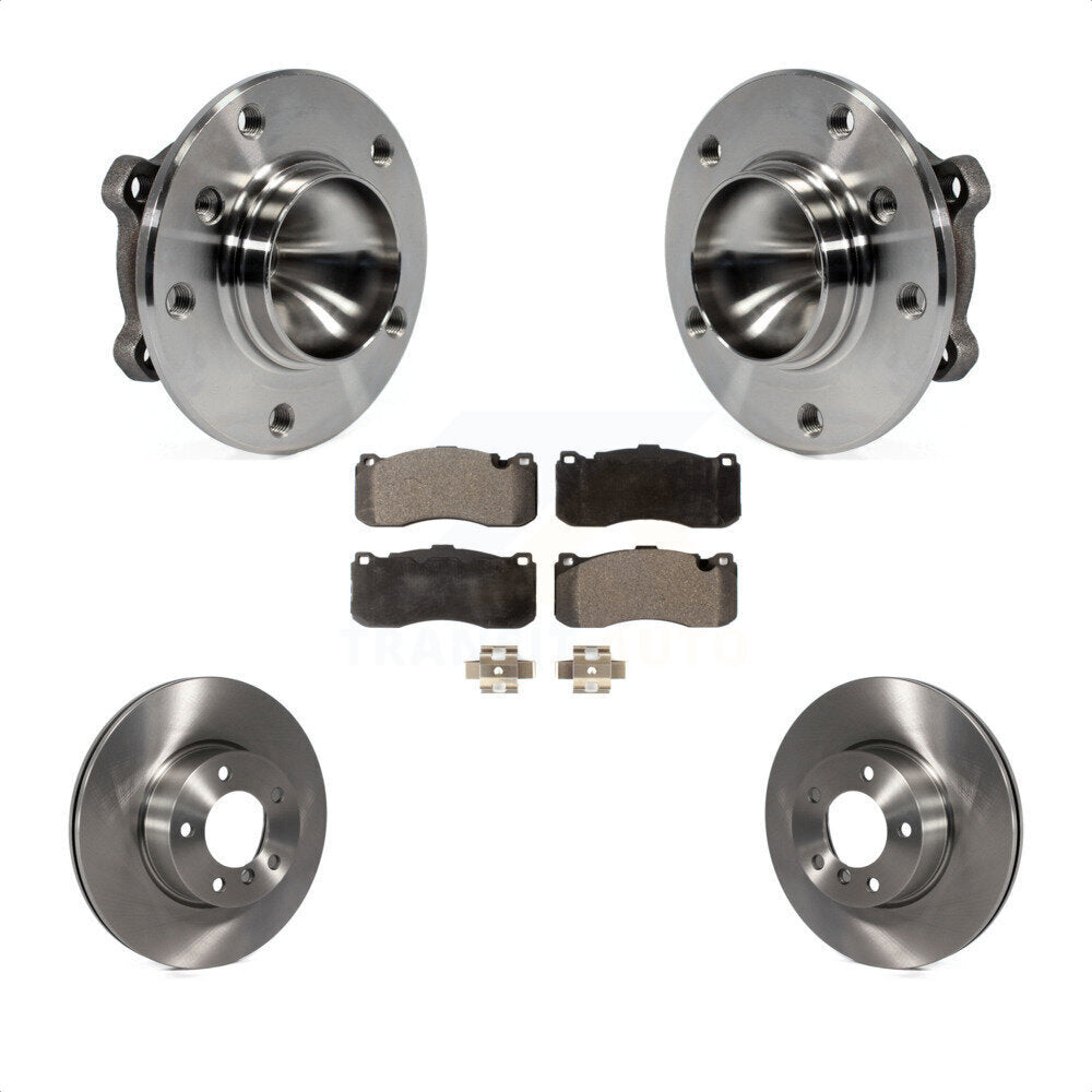 Front Hub Bearing Assembly With Disc Brake Rotors And Ceramic Pads Kit For 2012 BMW 328i 3.0L 340mm Diameter Rotor KBB-100567 by Transit Auto