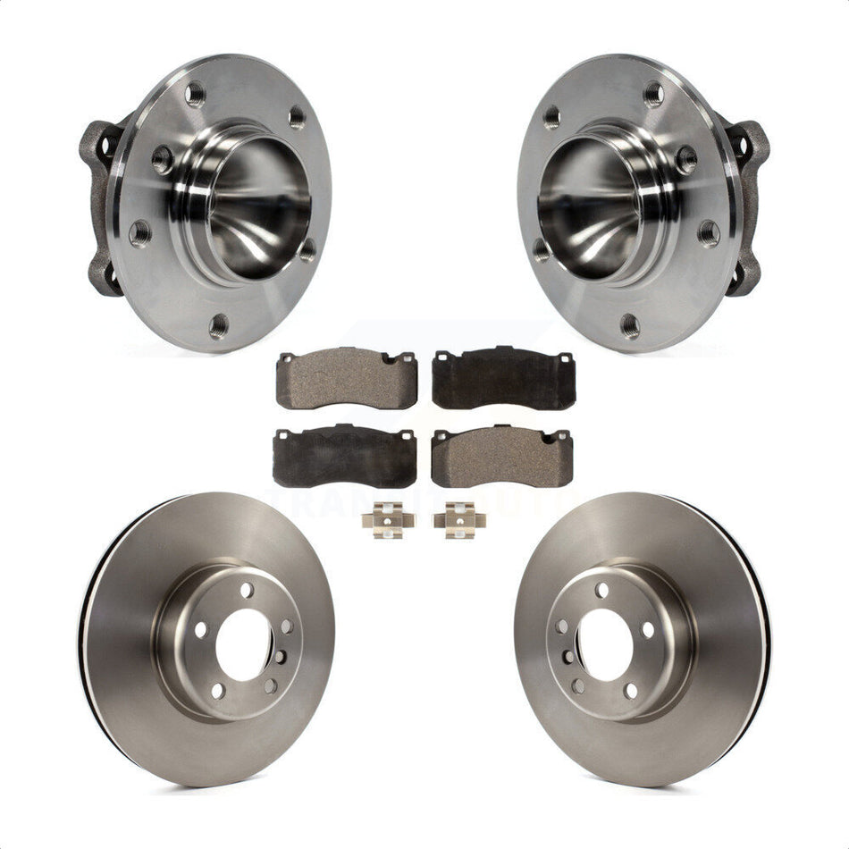 Front Hub Bearing Assembly With Disc Brake Rotors And Ceramic Pads Kit For 2013 BMW 328i 3.0L 340mm Diameter Rotor KBB-100570 by Transit Auto