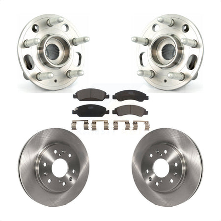 Front Hub Bearing Assembly With Disc Brake Rotors And Ceramic Pads Kit For Cadillac XTS 6 Lug Wheels Heavy Duty Brakes KBB-100635 by Transit Auto