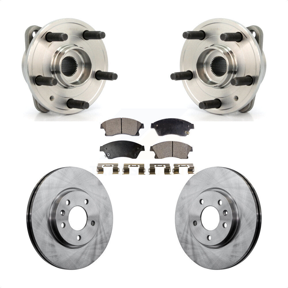Front Hub Bearing Assembly With Disc Brake Rotors And Ceramic Pads Kit For 2014-2015 Chevrolet Cruze DIESEL engine 15" Factory Wheels KBB-100681 by Transit Auto