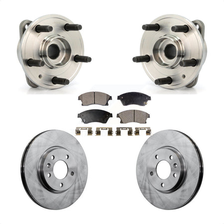 Front Hub Bearing Assembly With Disc Brake Rotors And Ceramic Pads Kit For 2014-2015 Chevrolet Cruze DIESEL engine 15" Factory Wheels KBB-100681 by Transit Auto