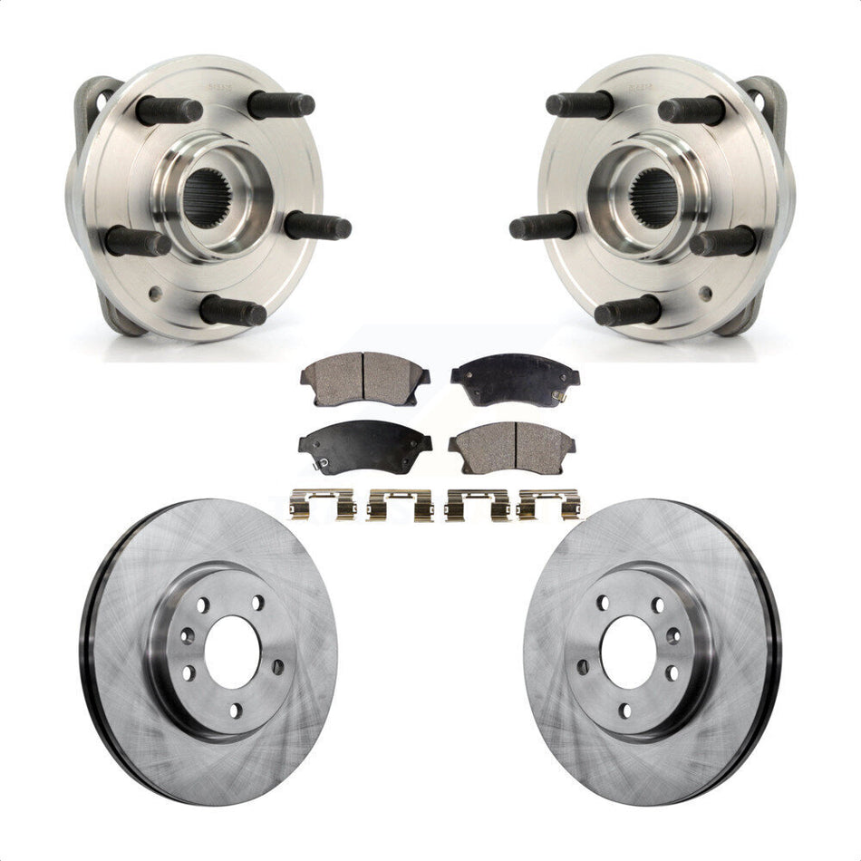 Front Hub Bearing Assembly With Disc Brake Rotors And Ceramic Pads Kit For 2014-2015 Chevrolet Cruze DIESEL engine 15" Factory Wheels KBB-100681 by Transit Auto