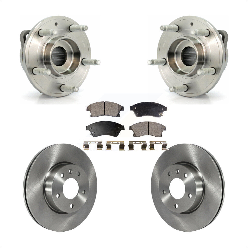 Front Hub Bearing Assembly With Disc Brake Rotors And Ceramic Pads Kit For Cadillac ATS 300mm Diameter Rotor KBB-100685 by Transit Auto