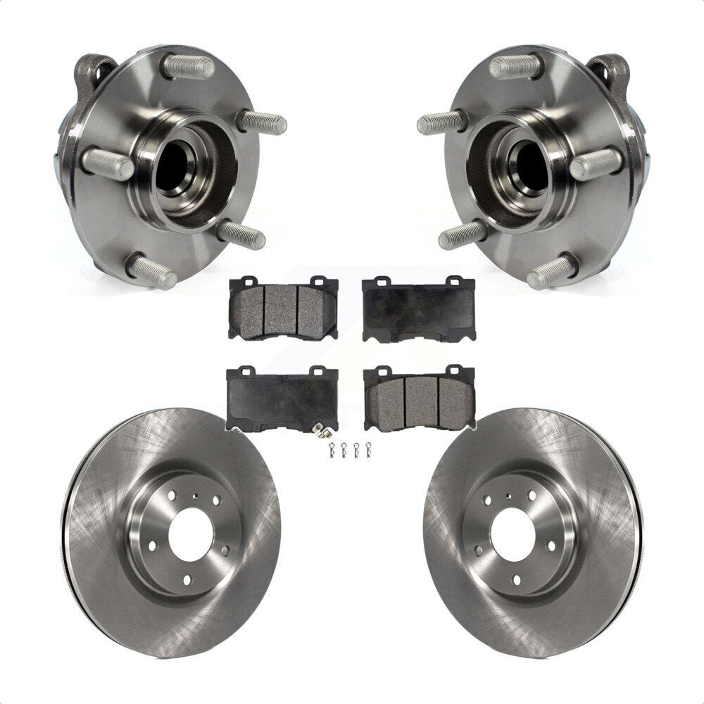 Front Hub Bearing Assembly With Disc Brake Rotors And Ceramic Pads Kit For 2017-2018 INFINITI Q70 Hybrid with RWD Sport Package KBB-100705 by Transit Auto