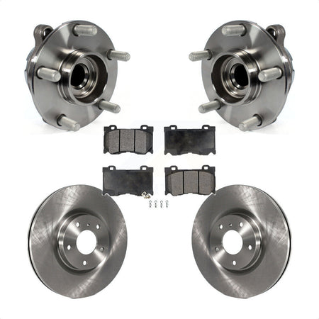 Front Hub Bearing Assembly With Disc Brake Rotors And Ceramic Pads Kit For 2017-2018 INFINITI Q70 Hybrid with RWD Sport Package KBB-100705 by Transit Auto
