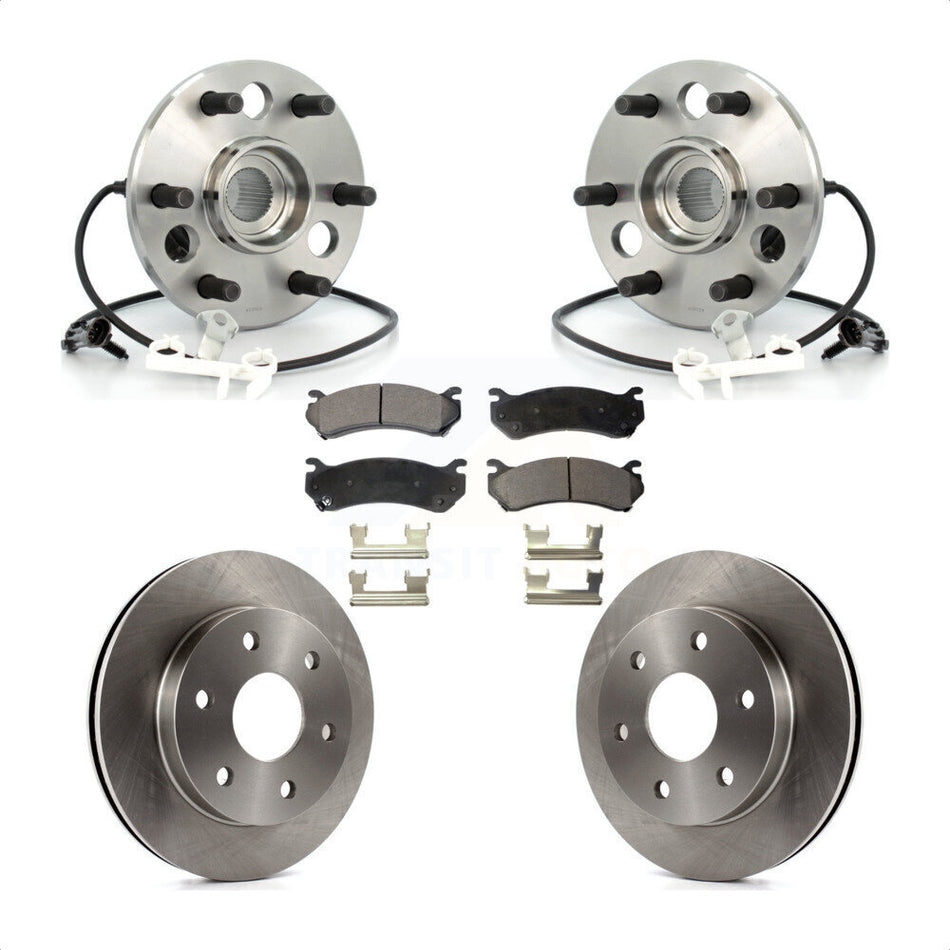 Front Hub Bearing Assembly With Disc Brake Rotors And Ceramic Pads Kit For 2000 Chevrolet Tahoe Z71 with 4WD Rear Brakes KBB-100782 by Transit Auto