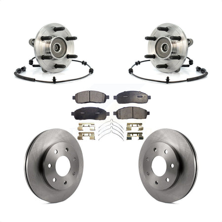 Front Hub Bearing Assembly With Disc Brake Rotors And Ceramic Pads Kit For 2006-2008 Lincoln Mark LT 4WD 7 Lug Wheels KBB-100856 by Transit Auto
