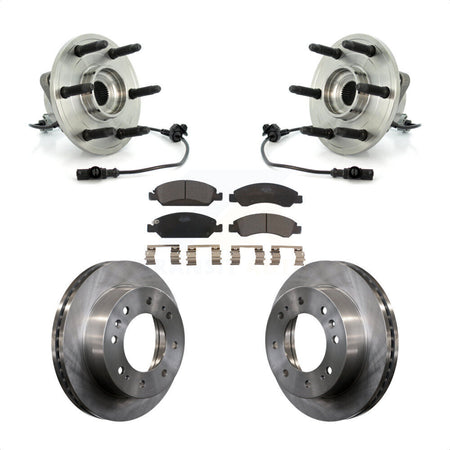Front Hub Bearing Assembly With Disc Brake Rotors And Ceramic Pads Kit For 2011 Chevrolet Silverado 1500 Hybrid with 4WD KBB-100881 by Transit Auto