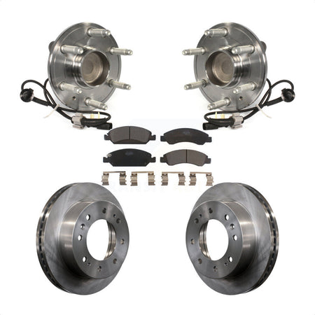 Front Hub Bearing Assembly With Disc Brake Rotors And Ceramic Pads Kit For 2018-2019 Chevrolet Suburban RWD 8 Lug Wheels KBB-100932 by Transit Auto