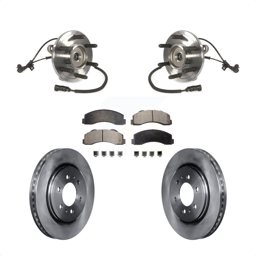 Front Hub Bearing Assembly With Disc Brake Rotors And Ceramic Pads Kit For Ford F-150 Expedition Lincoln Navigator KBB-100936 by Transit Auto