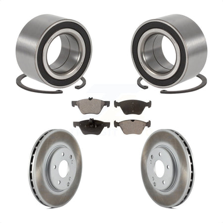 Front Wheel Bearing With Coated Disc Brake Rotors And Semi-Metallic Pads Kit For 2003 Mercedes-Benz E320 4Matic with Wagon KBB-101411 by Transit Auto
