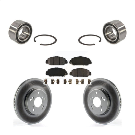 Front Wheel Bearing With Coated Disc Brake Rotors And Semi-Metallic Pads Kit For 2016-2022 Honda HR-V KBB-101440 by Transit Auto