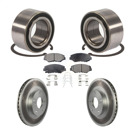 Front Wheel Bearing With Coated Disc Brake Rotors And Semi-Metallic Pads Kit For Honda Fit Acura ILX KBB-101497 by Transit Auto