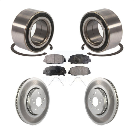 Front Wheel Bearing With Coated Disc Brake Rotors And Semi-Metallic Pads Kit For 2016 Acura ILX KBB-101503 by Transit Auto